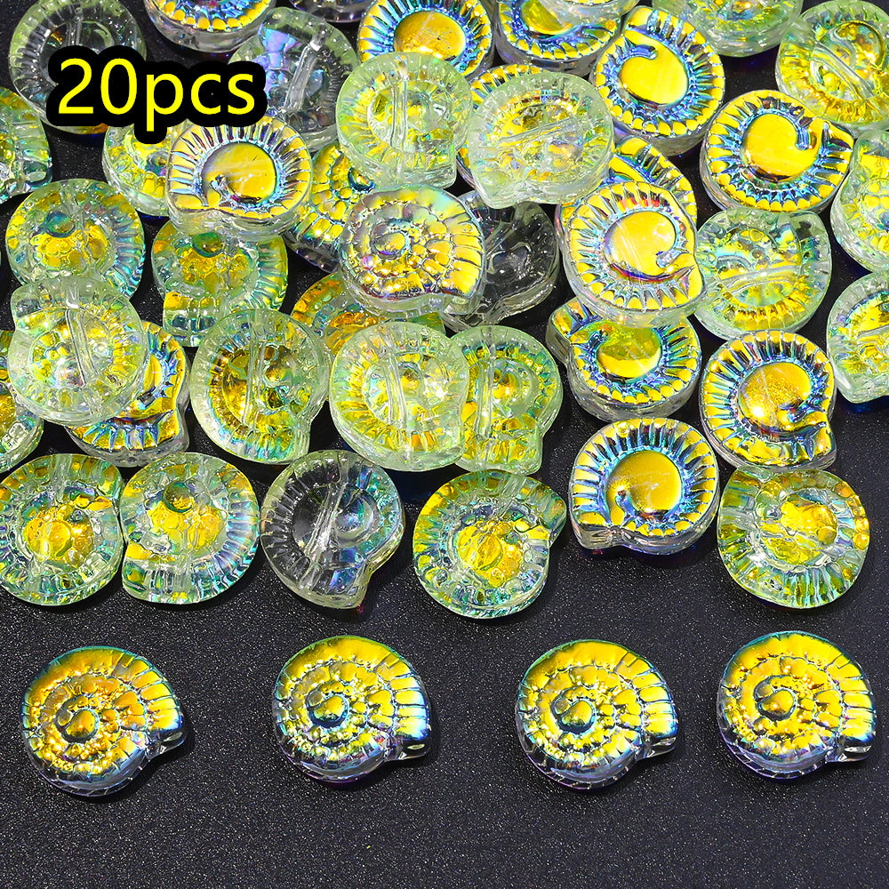 AB Conch Glass Beads