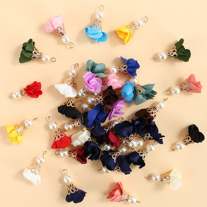 10pcs Colorful Petal Tassel Charm Pendants
