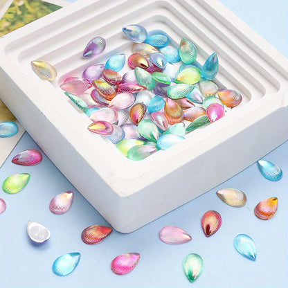 500pcs 8x12mm Waterdrop Resin Flatback Beads