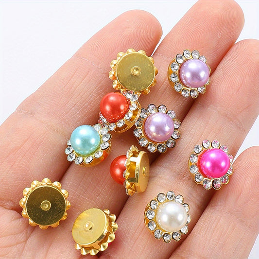 50pcs Multi-color Acrylic Flatback Pearl Decorative Beads