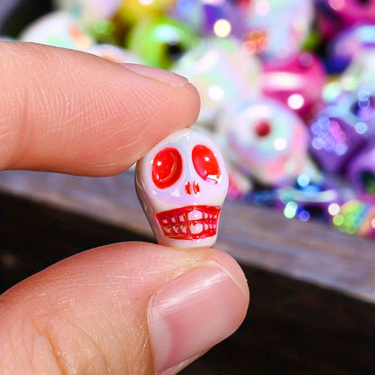 Halloween AB Shiny Skull Beads