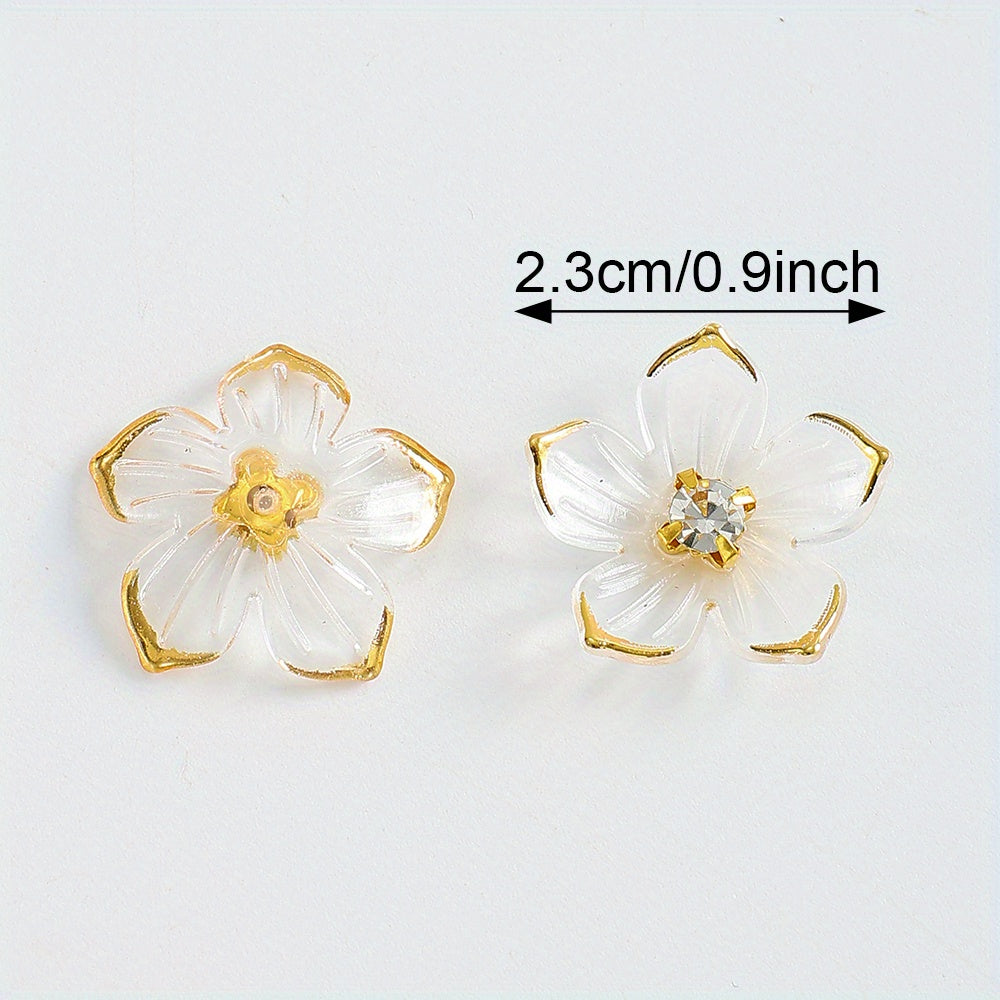 20pcs/set Transparent Flower Petal Acrylic Flatback Beads