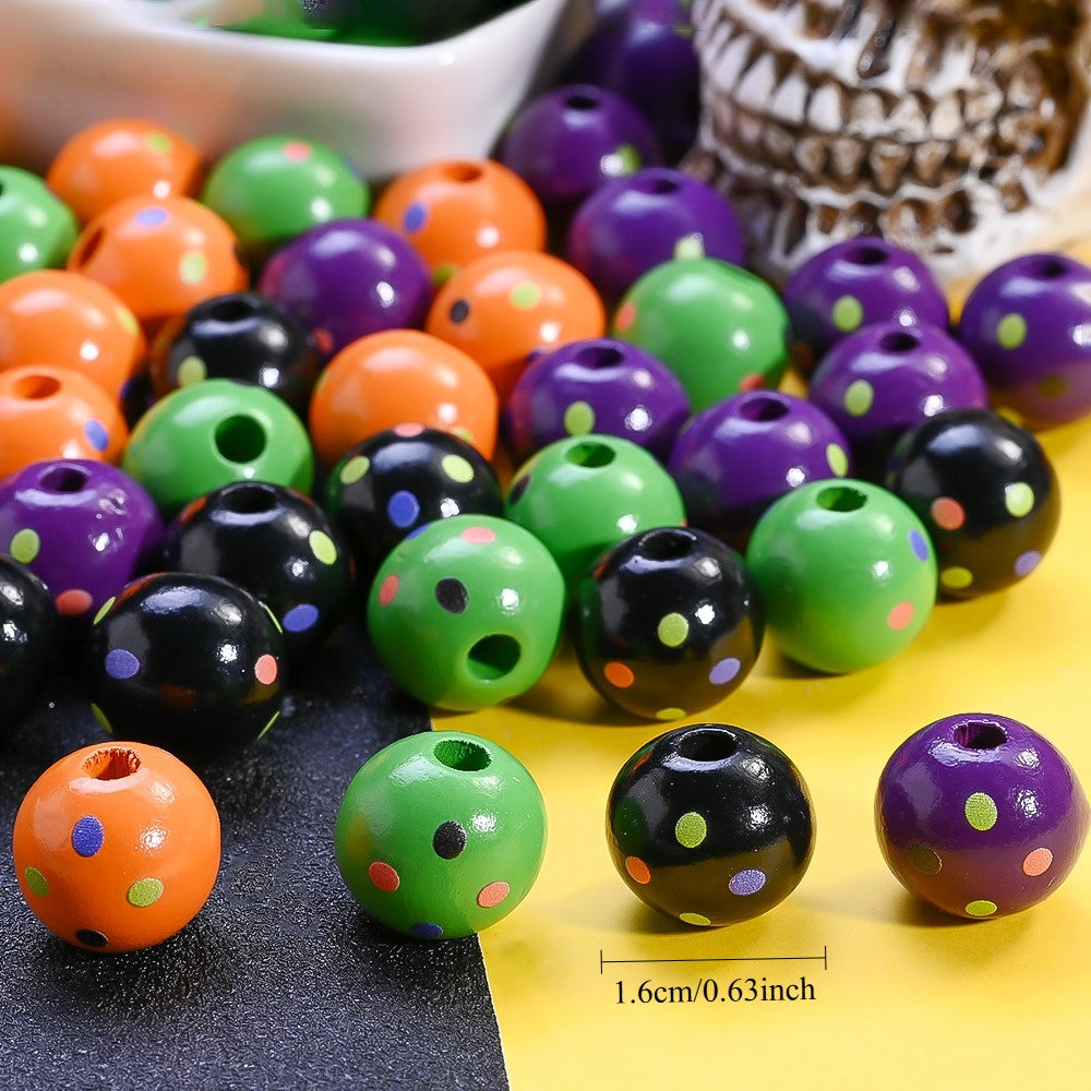 16mm Halloween Wooden Beads
