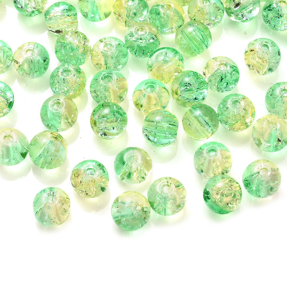Gradient Crackle Glass Spacer Beads