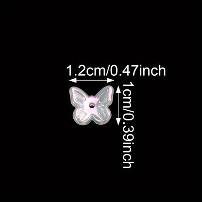 12x10mm UV Pearlescent Acrylic Butterfly Beads