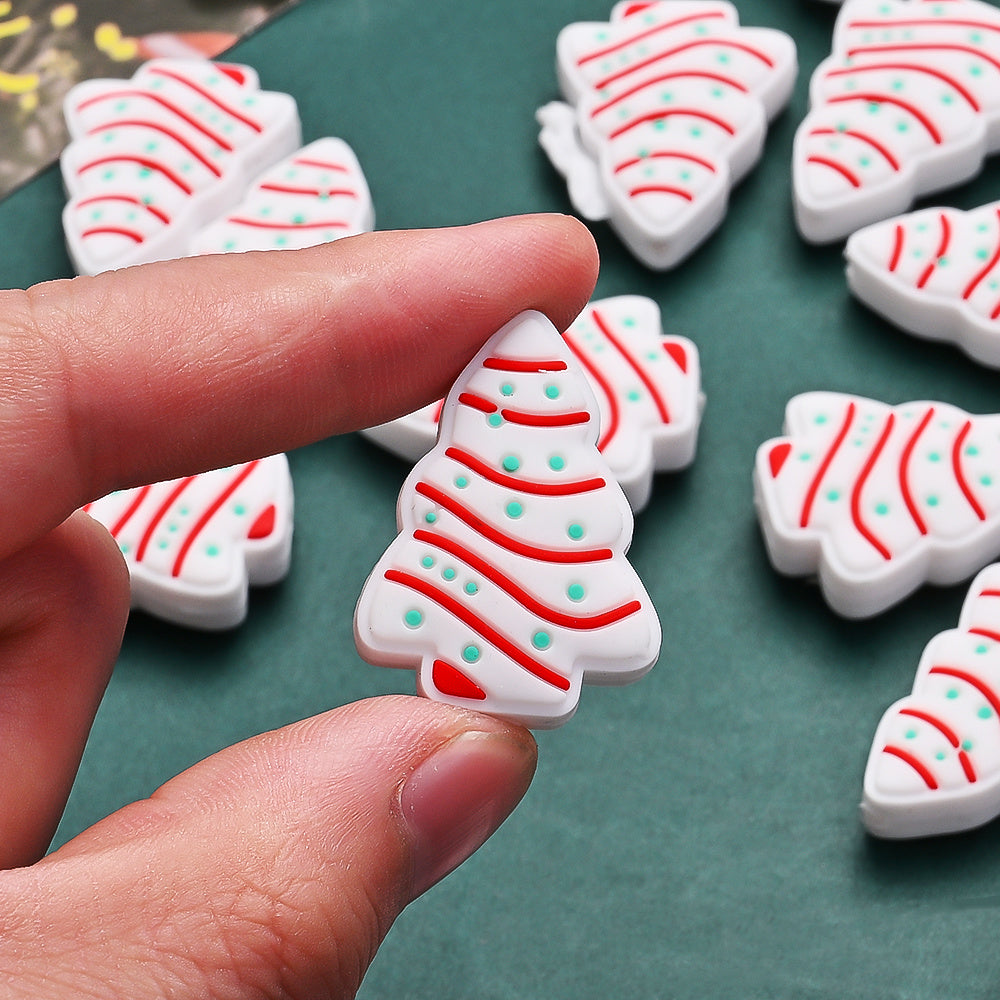 Christmas Tree Silicone Focal Beads