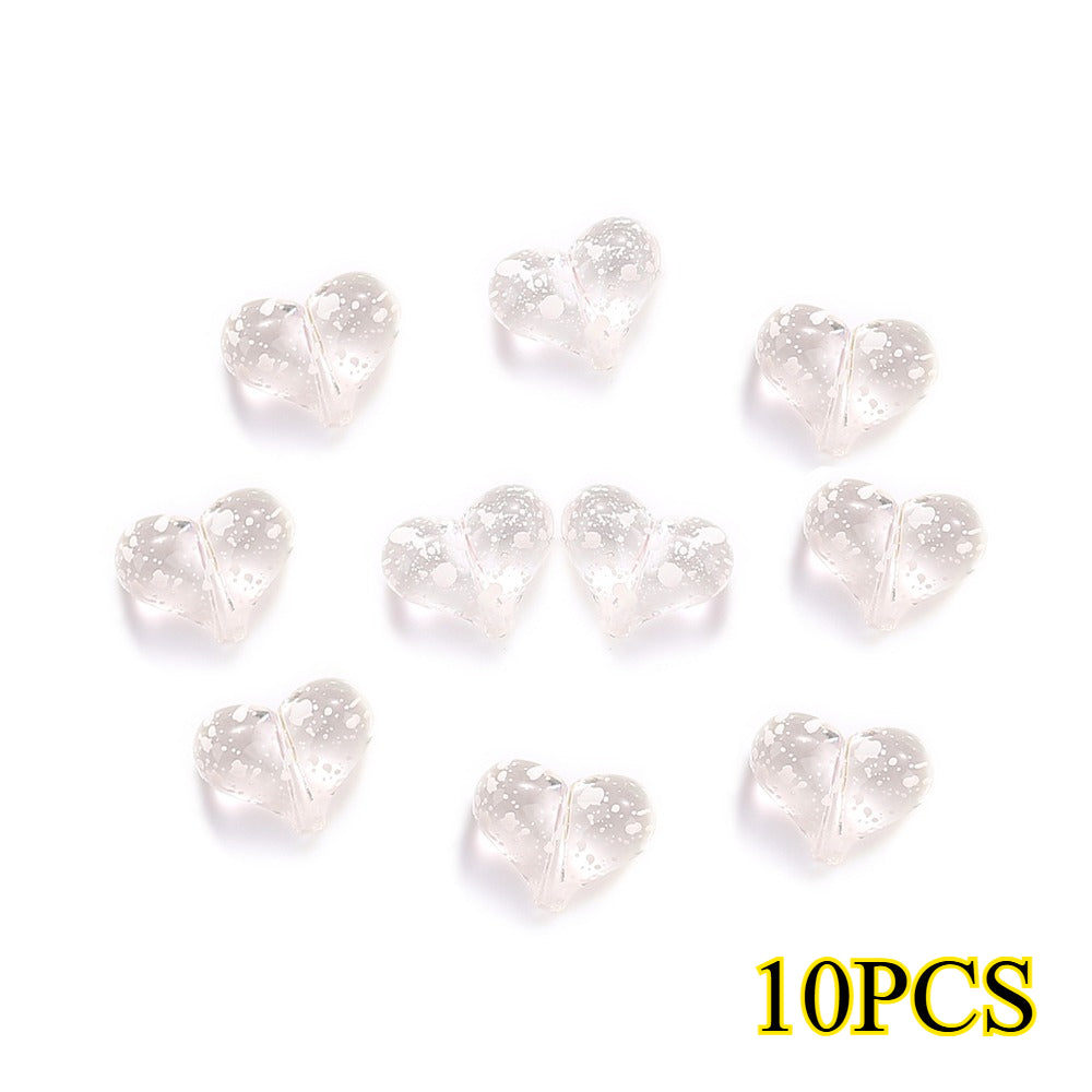 10pcs 17x21mm Starry Sky Heart Acrylic Beads