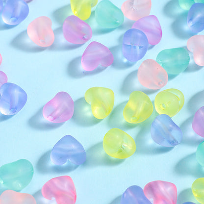 Matte Heart Shape Acrylic Beads