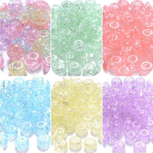 30pcs 13.5x7.5mm Crackle Pattern Acrylic Beads