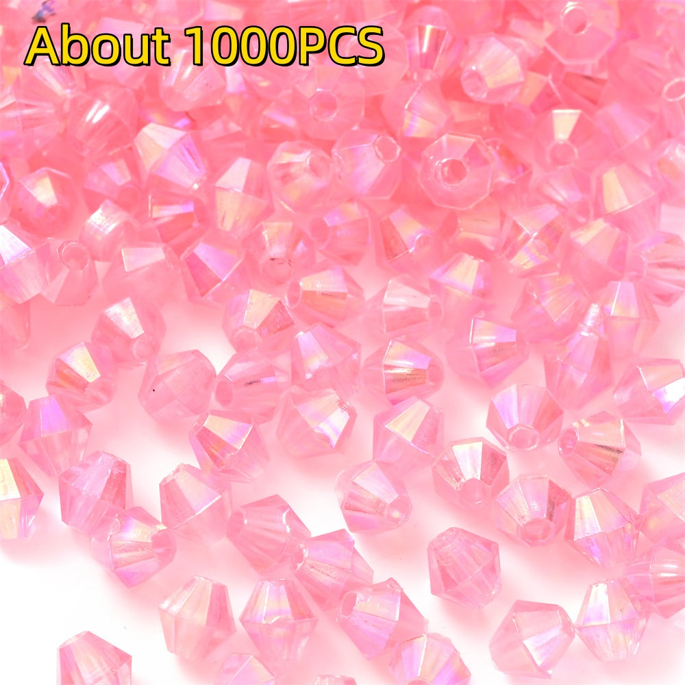 1000pcs 4mm Shiny Acrylic Faceted Beads