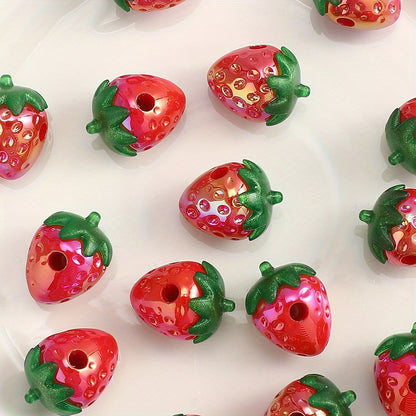 17x23mm Leaf Strawberry Acrylic Beads