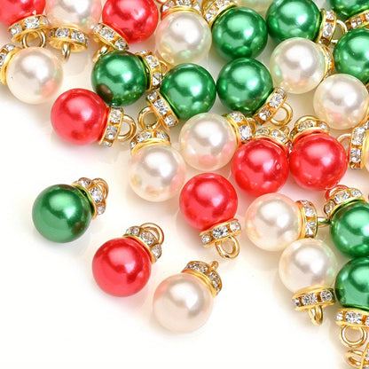 20pcs/set Shiny CCB Christmas Imitation Pearl Pendant Beads