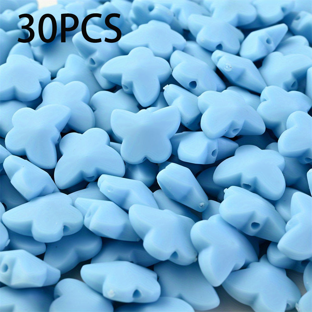 30pcs Colorful Acrylic Butterfly Beads