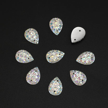 50pcs 10x14mm Pineapple Face AB Resin Flatback Beads