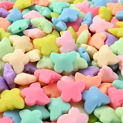 30pcs Colorful Acrylic Butterfly Beads
