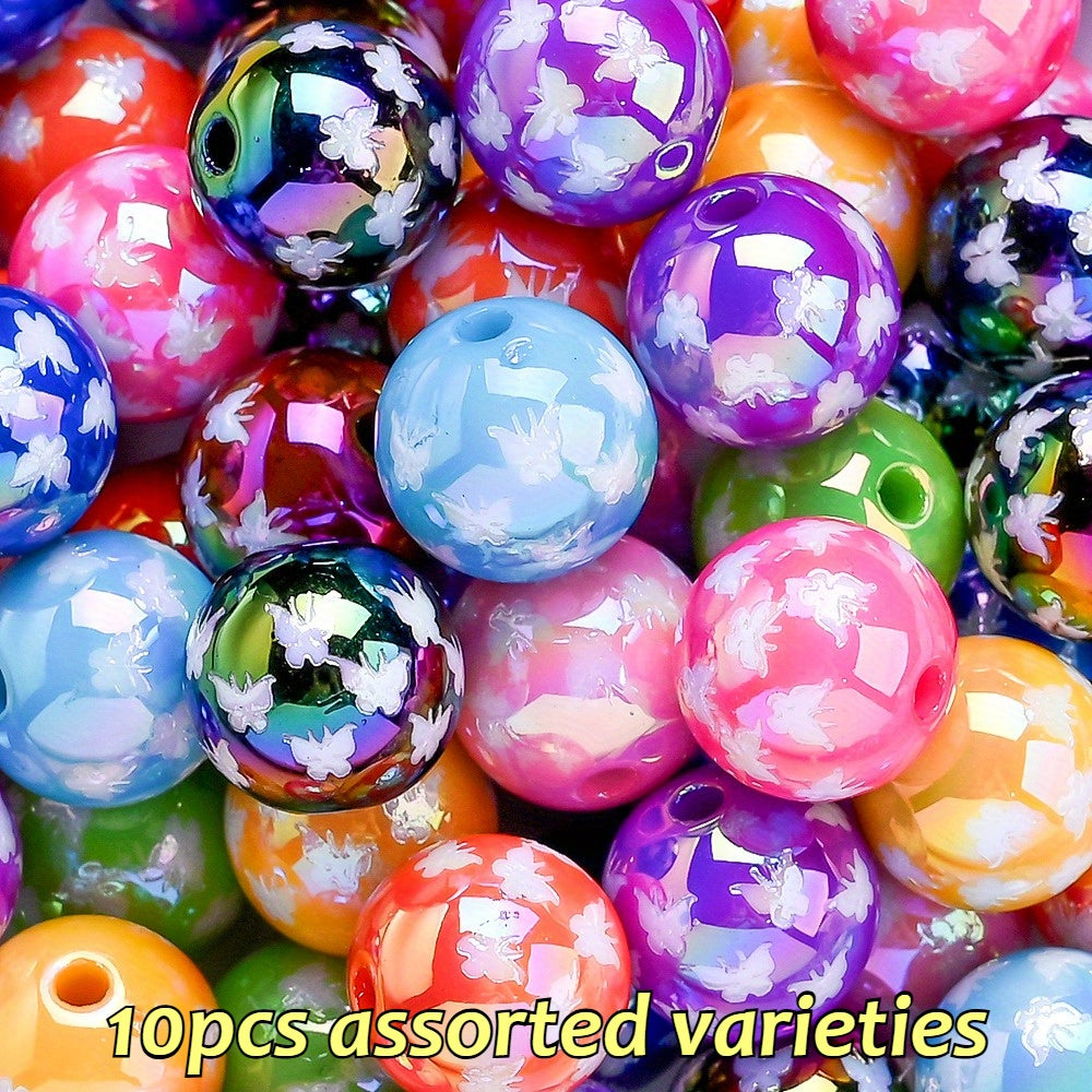 16mm Pearlescent Butterfly Acrylic Beads