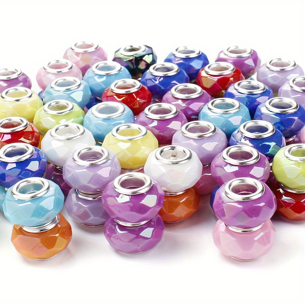 European Style Colorful Crystal Rhinestone Big Hole Beads