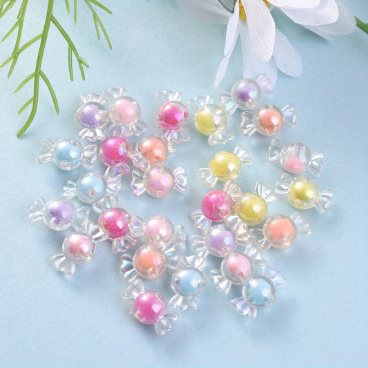 30pcs AB Mixed Color Candy Acrylic Beads