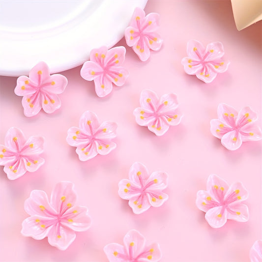 10pcs Pink Resin Sakura Patches