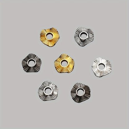 50pcs Wave Pattern Zinc Alloy Spacer Beads