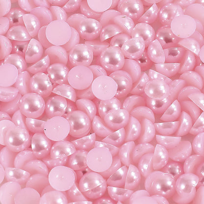 1000pcs Semi Circular Resin Pearl Beads