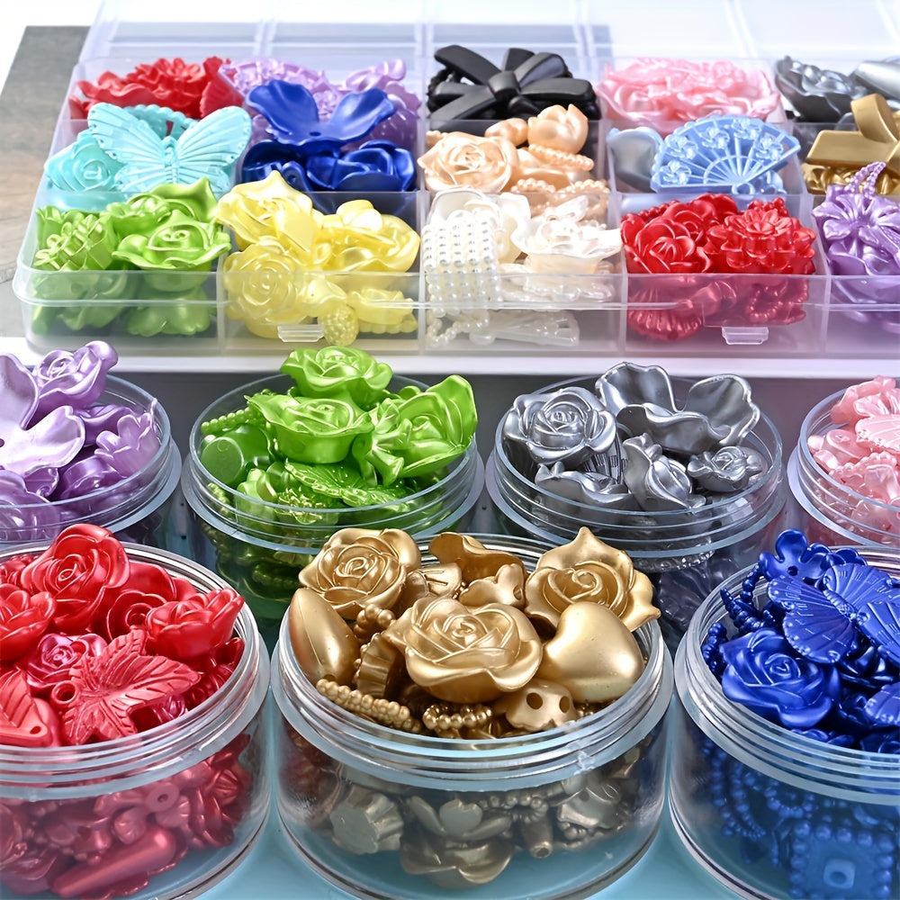 30g Multicolor Acrylic Flower Bowknot Beads