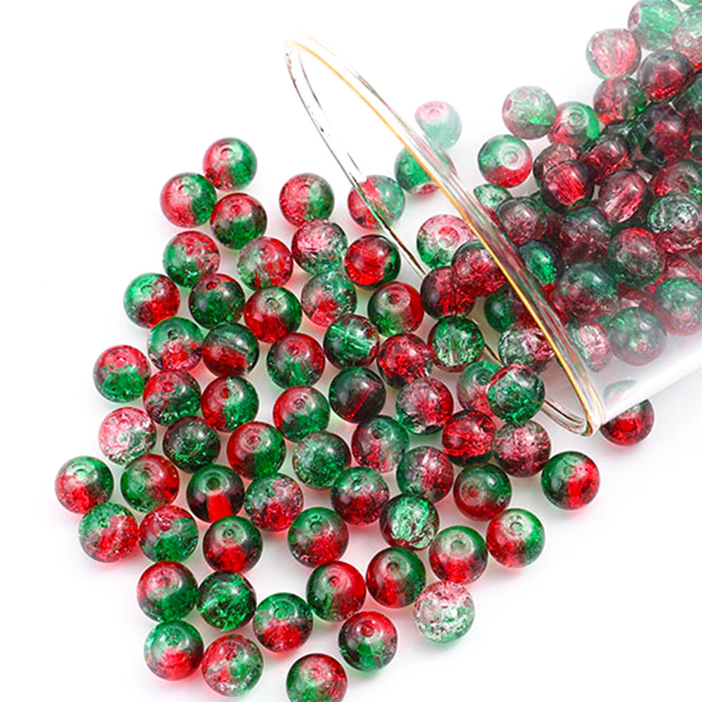 Red & Green Gradient Glass Beads