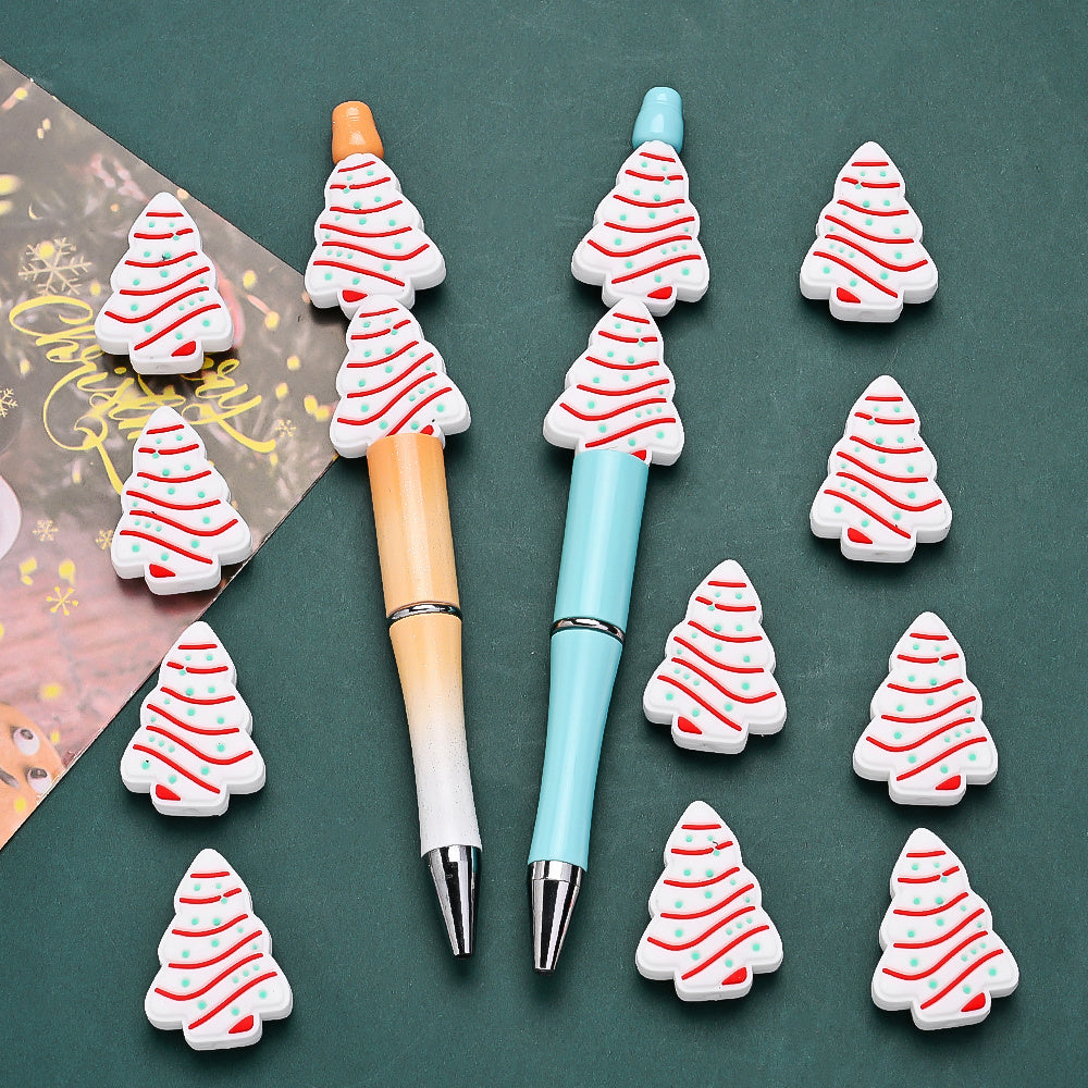 Christmas Tree Silicone Focal Beads
