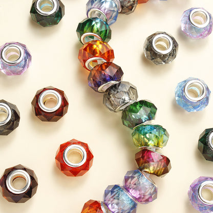 AB Multicolor Square Dice Acrylic Spacer Beads
