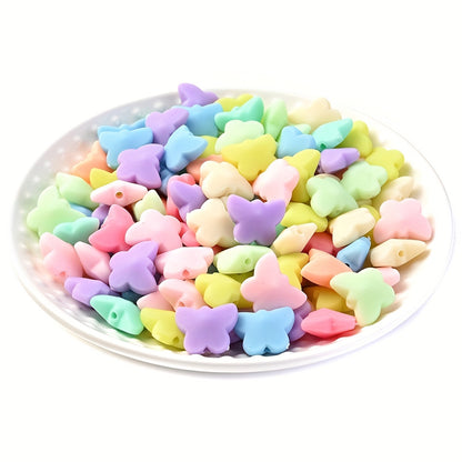 30pcs Colorful Acrylic Butterfly Beads