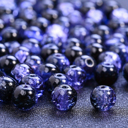Halloween Crackle Glass Spacer Beads