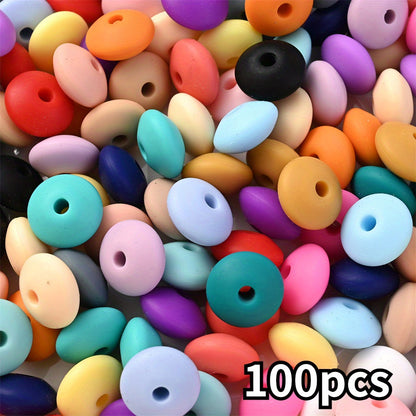 Assorted Silicone Lentil Abacus Focal Beads