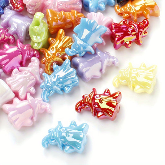 Halloween AB Mixed Color Acrylic Ghost Beads, 10pcs