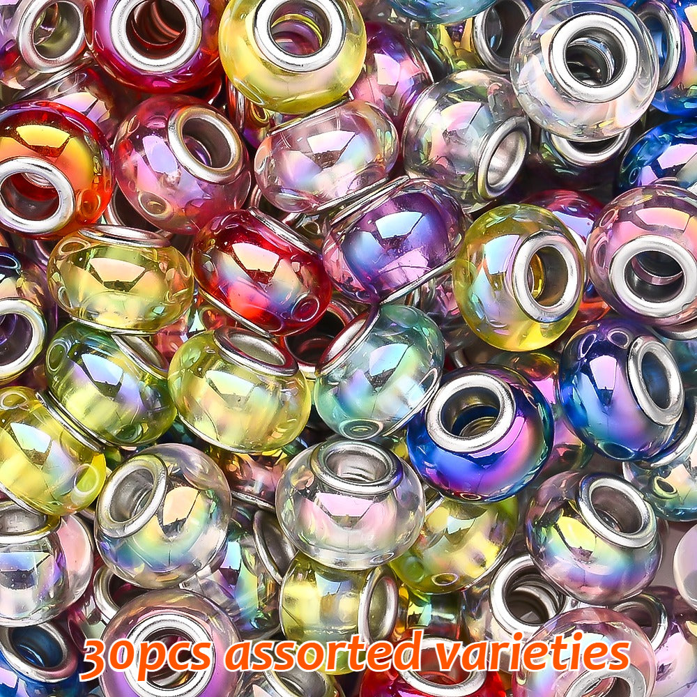 9x14mm Iridescent Acrylic Round Beads