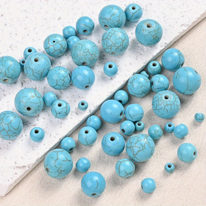 3/4/6/8/10/12mm Blue Turquoise Stone Beads