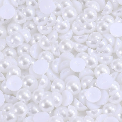 1000pcs Semi Circular Resin Pearl Beads