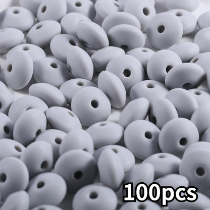 Assorted Silicone Lentil Abacus Focal Beads