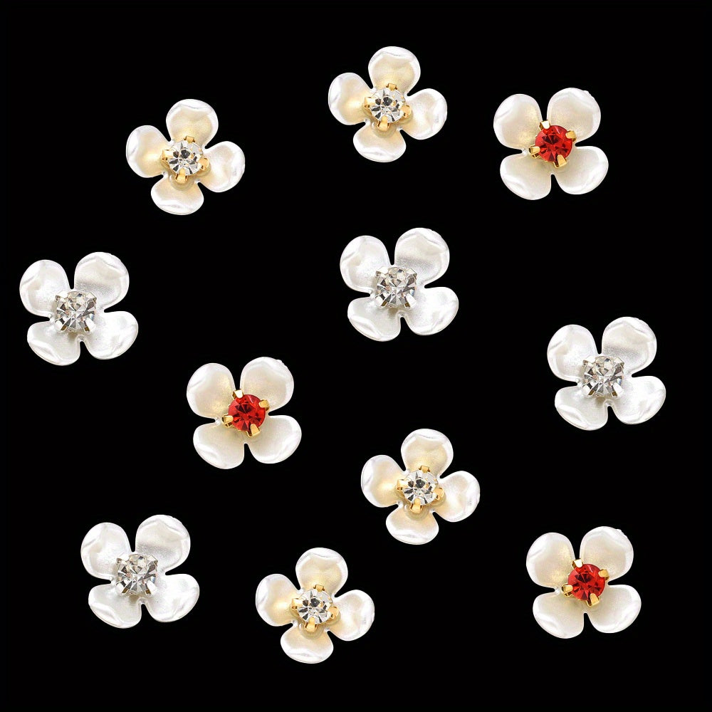 30pcs Flatback Petal Rhinestone Flower Beads
