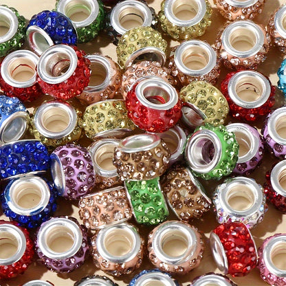 Mix Rhinestone Big Hole Beads