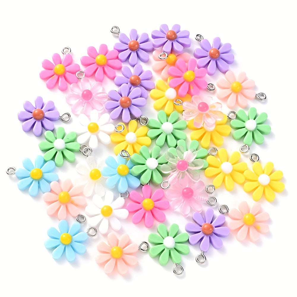 10pcs 16x20mm Colorful Sunflower Flower Charms