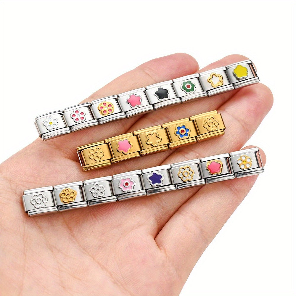 1pc 9x10mm Stainless Steel Petal Module Charm Bead