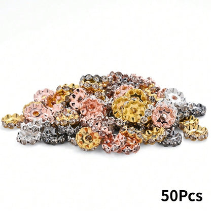 30/50pcs 12mm Mixed Color Wavy Crystal Beads