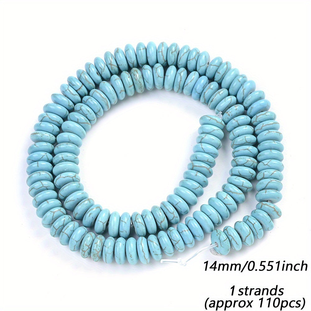 Turquoise Flat Round Lentil Stone Beads