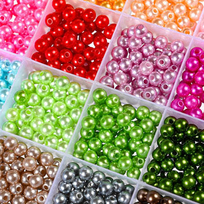 1400pcs 6mm Imitation Pearl Beads Kit