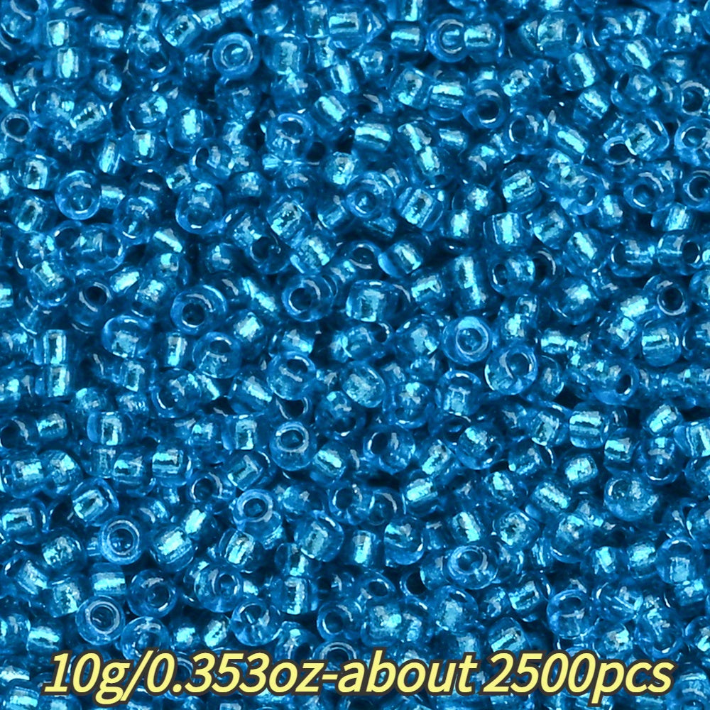 1.5mm Silvery-filled Mini Glass Rice Beads
