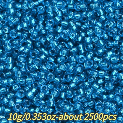 1.5mm Silvery-filled Mini Glass Rice Beads
