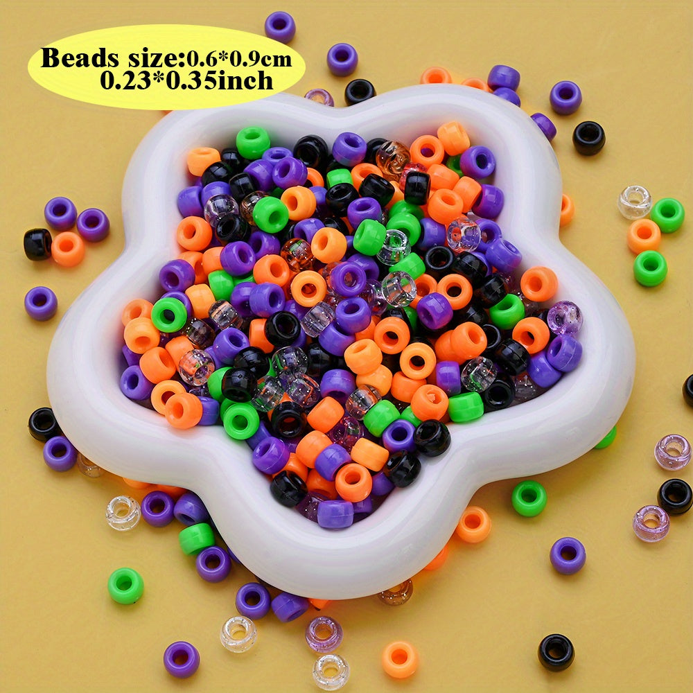 100/200pcs 6x9mm Colorful Pony Acrylic Beads