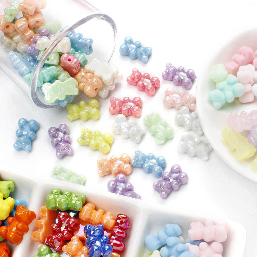 Assorted Bear Acrylic Jewelry Beads