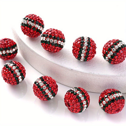 10pcs 16mm Christmas Rhinestone Acrylic Beads