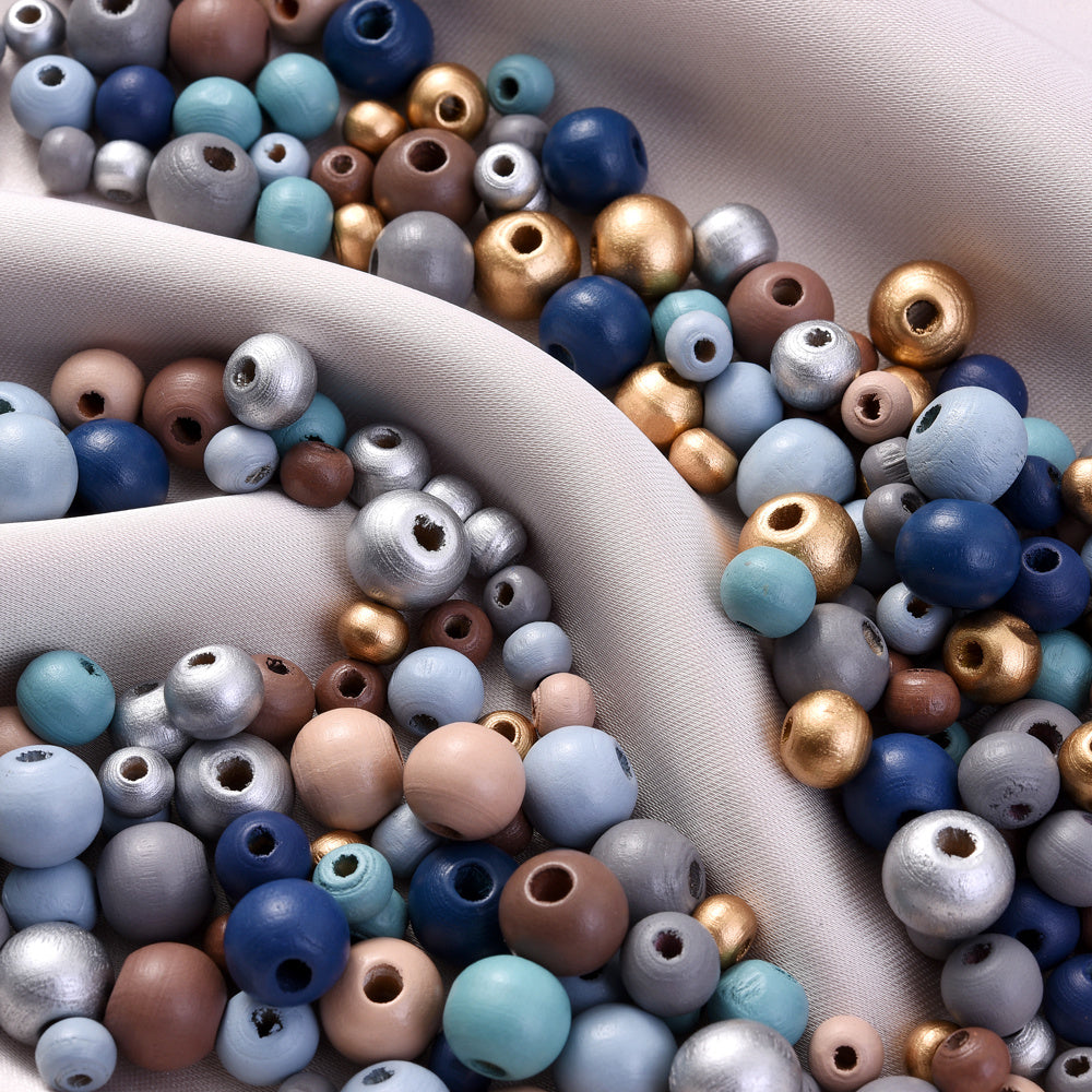 20/50/80/100/150/300pcs Morandi Color Wooden Beads Set